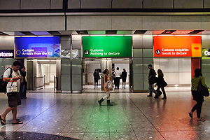 Цветные коридоры таможенного контроля в аэропорту